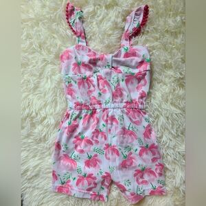 Isaac Mizrahi Pink Floral Romper Size 12 Months